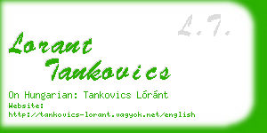 lorant tankovics business card