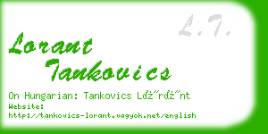 lorant tankovics business card